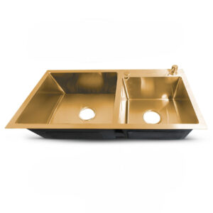 Lavadero Doble Poza PRM 7843G - ACERO INOX. DORADO